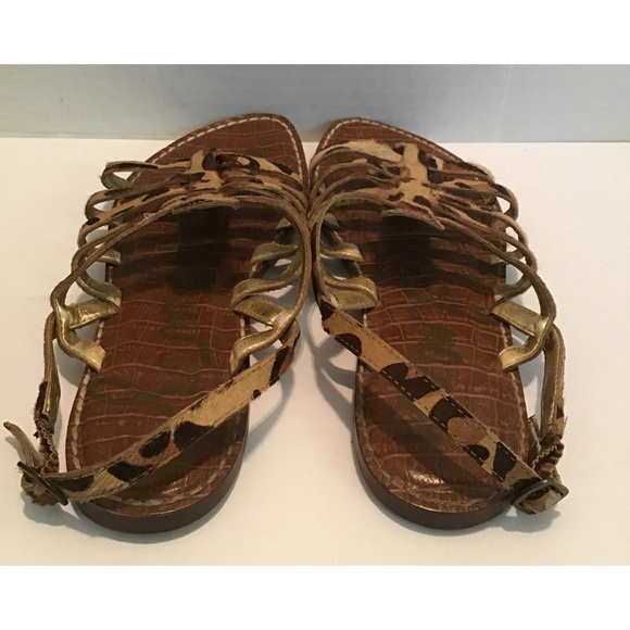 SAM EDELMAN S HAMILTON Leopard STRAPPY SANDALS 8.5 - Picture 3 of 9